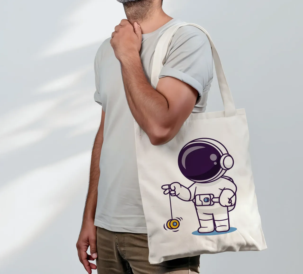 Astronauta carino che gioca a yoyo borsa in juta da brockcon Shop