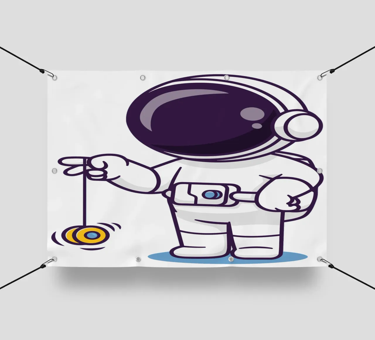 Astronauta carino che gioca a yoyo telo in pvc da brockcon Shop