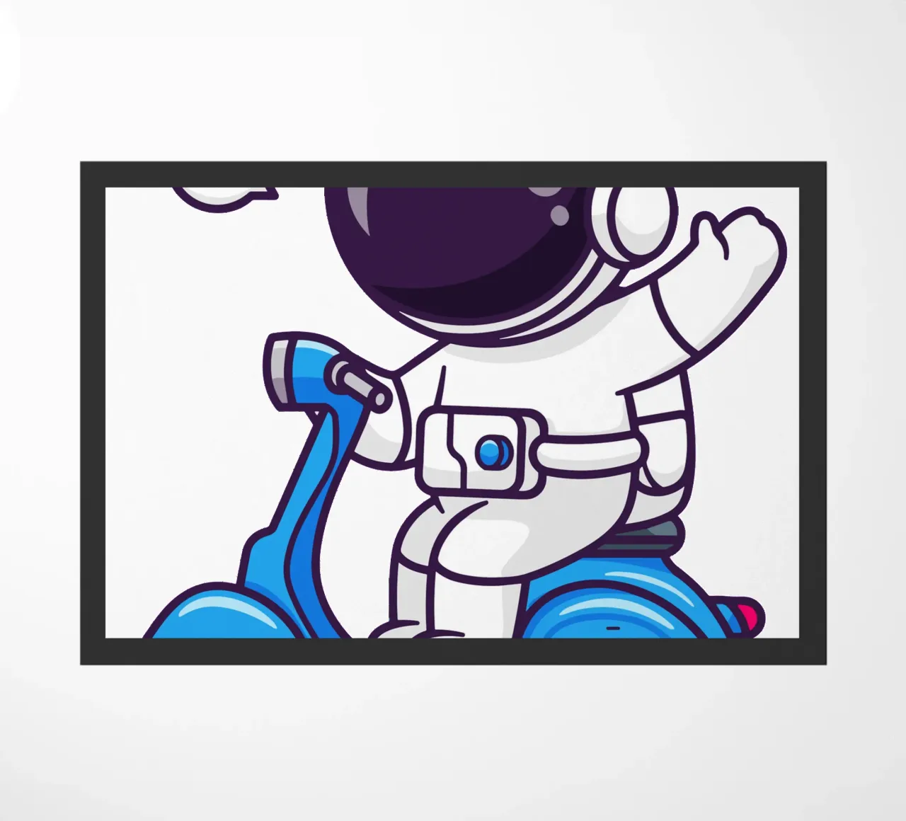 Astronaute mignon faisant un signe de la main sur un scooter paillasson de brockcon Shop