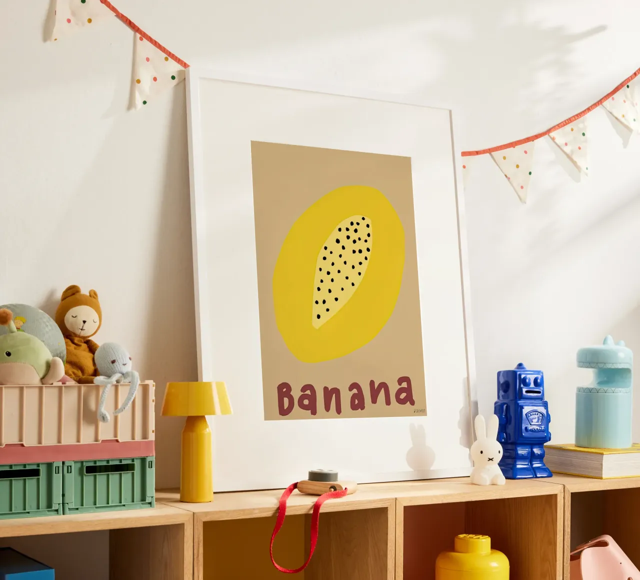 Banana poster con telaio in alluminio da carrie Shop