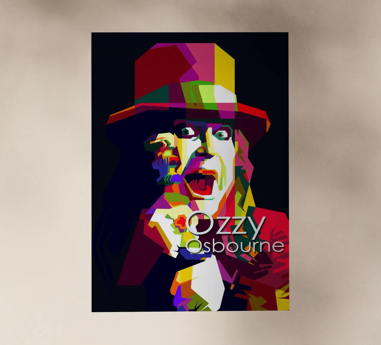 Ozzy Osbourne Heavy Metal Art WPAP Trending Now pellicola backlit da Artkreator