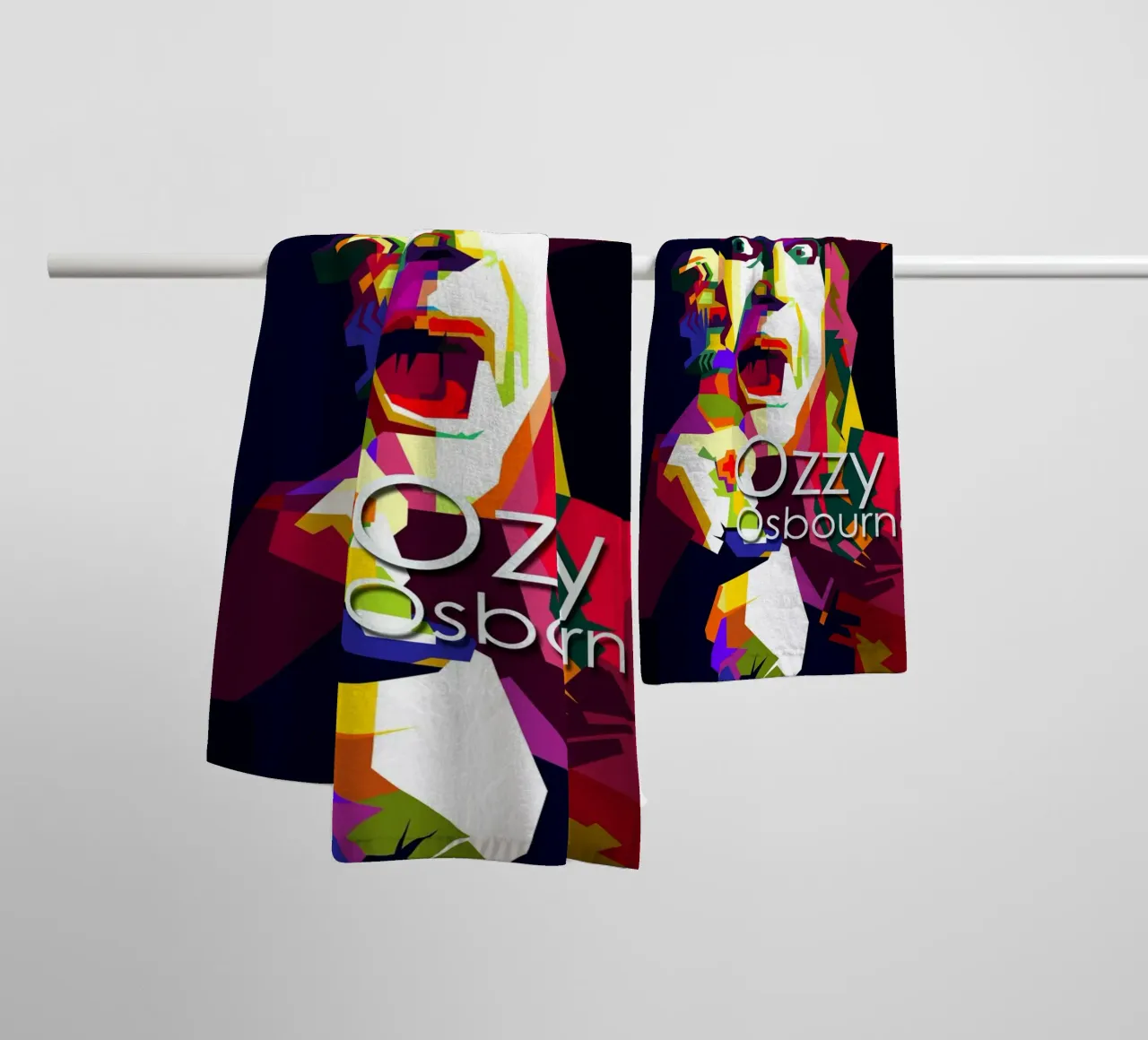 Ozzy Osbourne Heavy Metal Art WPAP Trending Now asciugamano da bagno da Artkreator