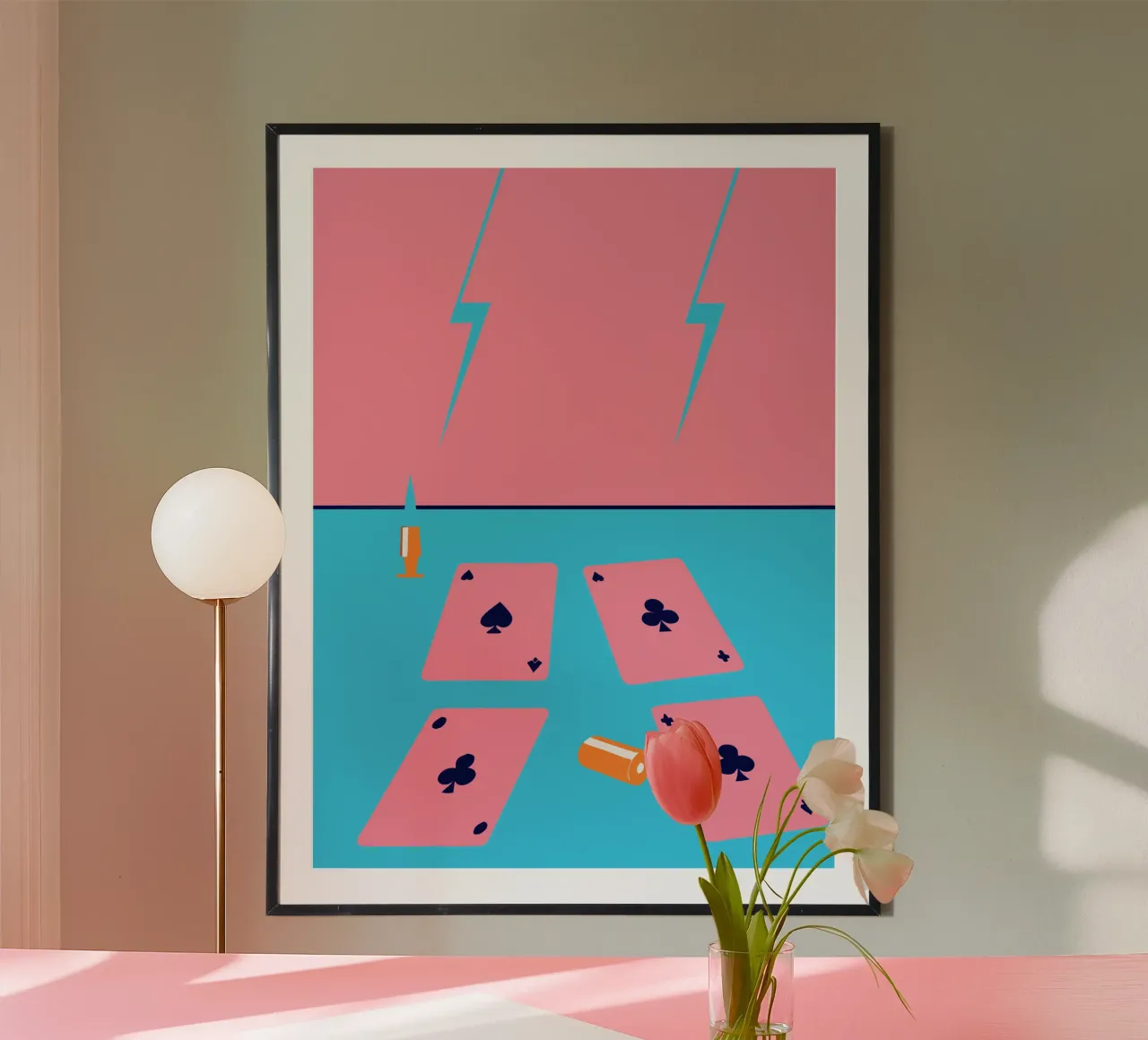 Carte da gioco poster con telaio in legno da TODAY'S SHOP