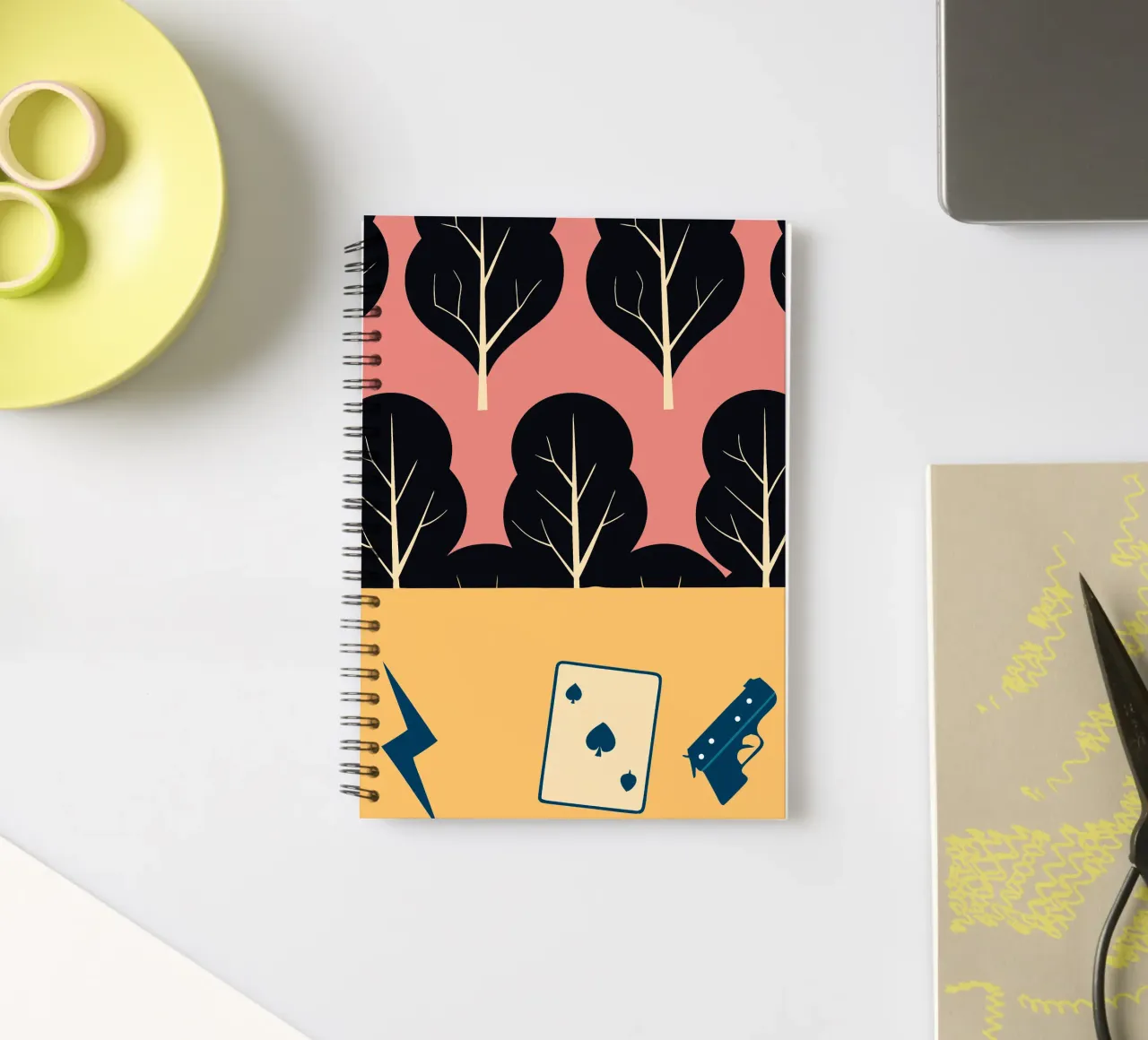 Trees and Cards spiral notebook by TODAY'S SHOP