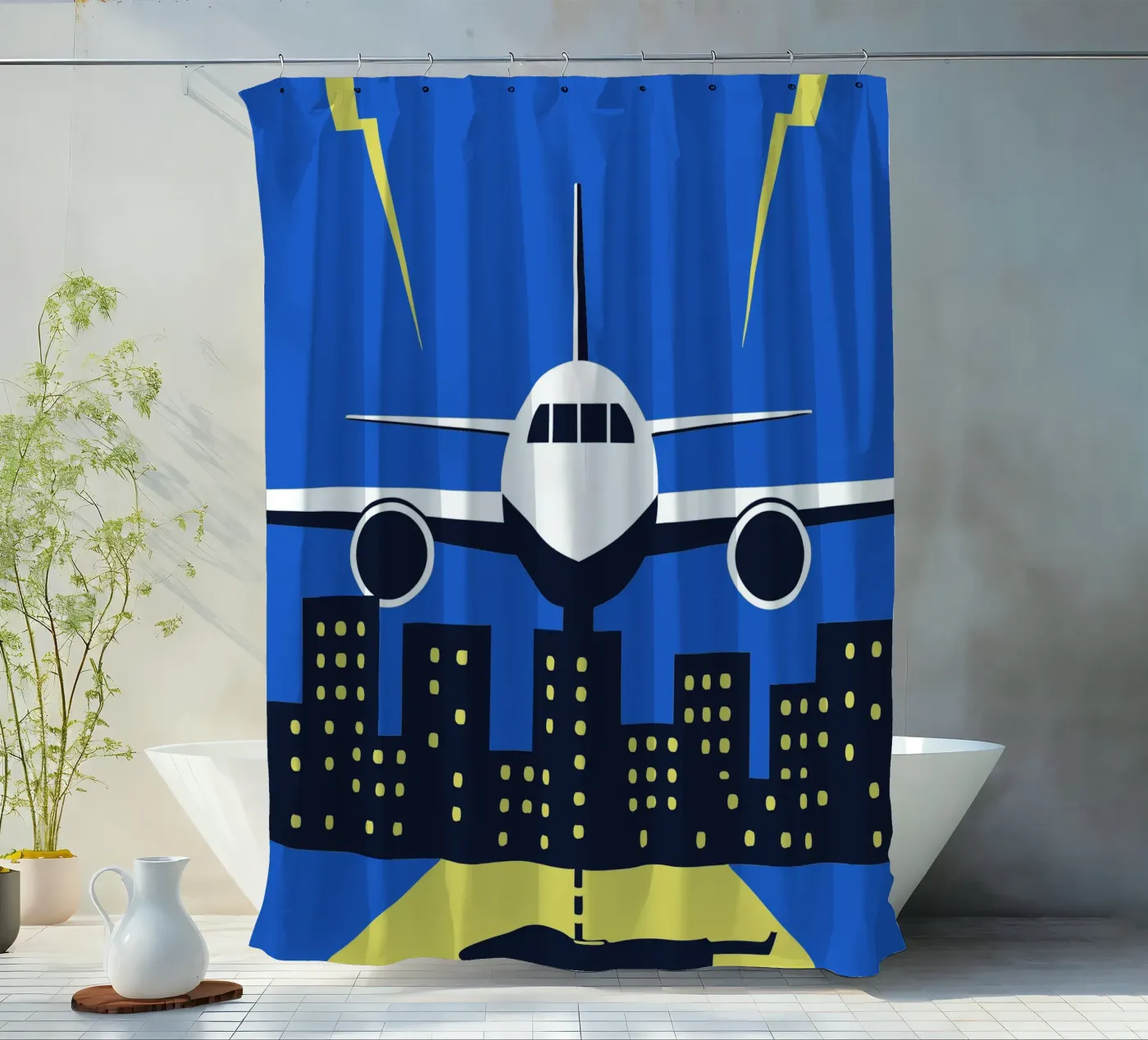 Airplane shower curtain by TODAY'S SHOP