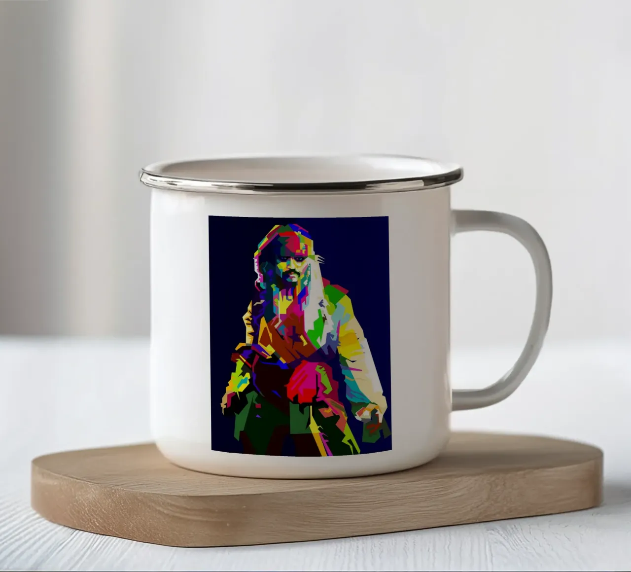 Capitan Jack Sparrow Pop Art di tendenza tazza in smalto da Artkreator