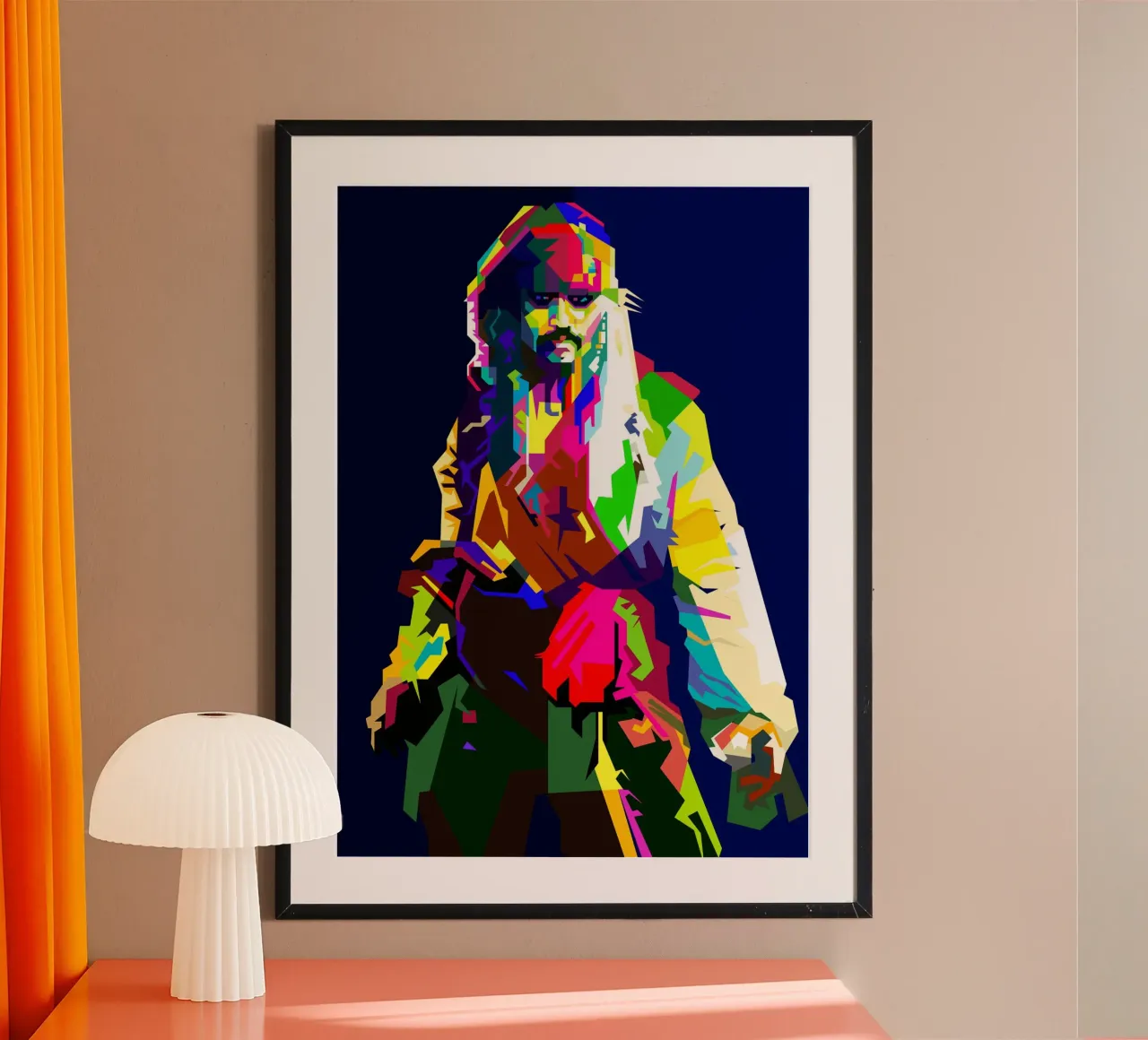 Capitan Jack Sparrow Pop Art di tendenza poster con telaio in plastica da Artkreator