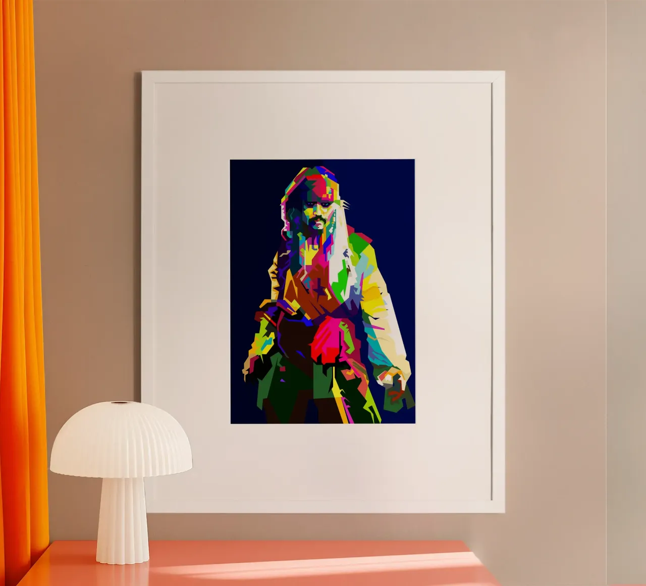 Capitan Jack Sparrow Pop Art di tendenza poster con telaio in plastica da Artkreator