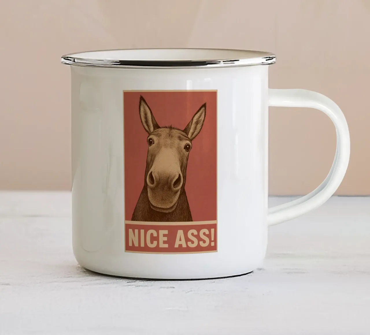 Lustiger Esel Netter Arsch Emaille Tasse von the gindils