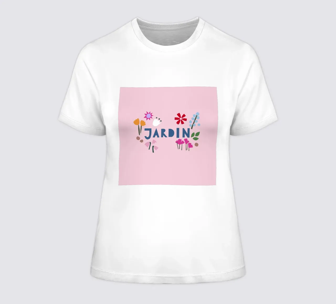 Jardin Papercut rosa t-shirt da donna da Iris Knabenschuh Design
