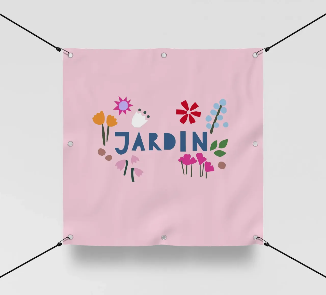 Jardin Papercut rosa telo in pvc da Iris Knabenschuh Design