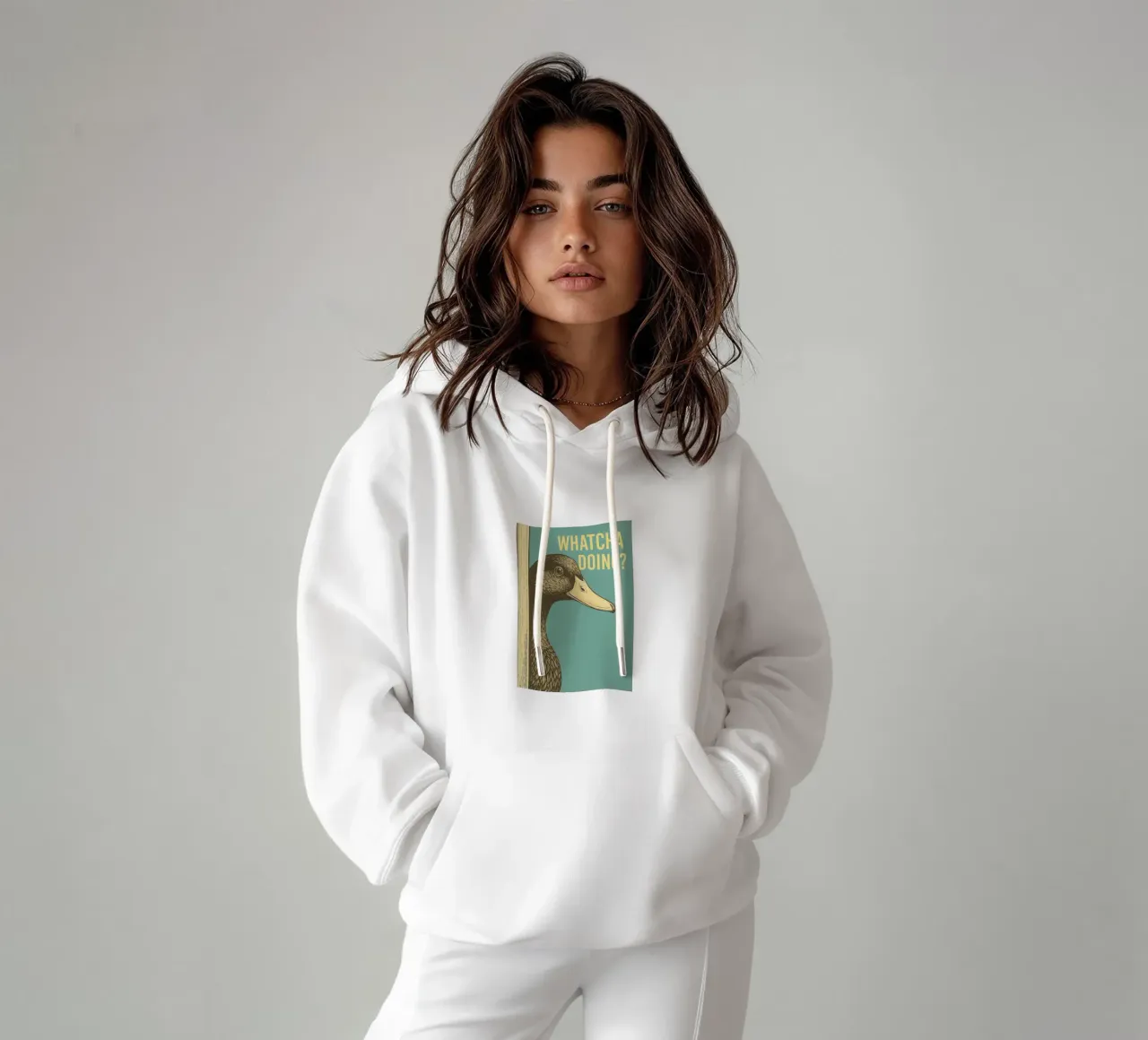 Funny Duck Whatcha Doing Funny Bathroom hoodie by the gindils