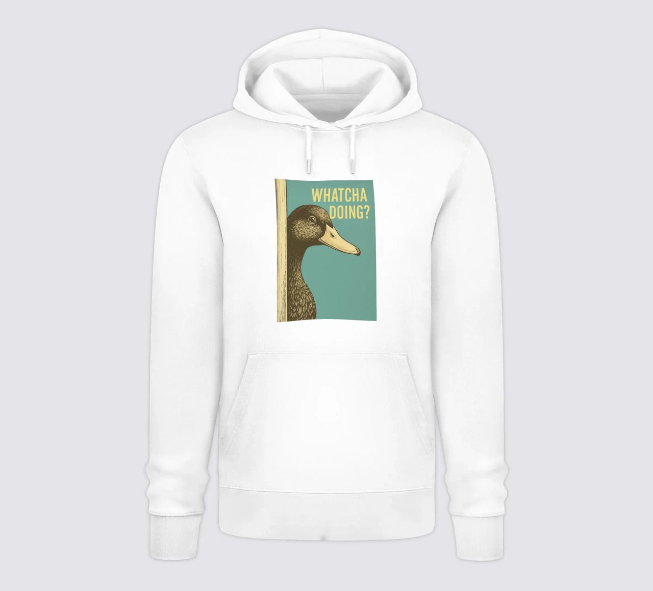 Funny Duck Whatcha Doing Funny Baño sudadera con capucha de the gindils