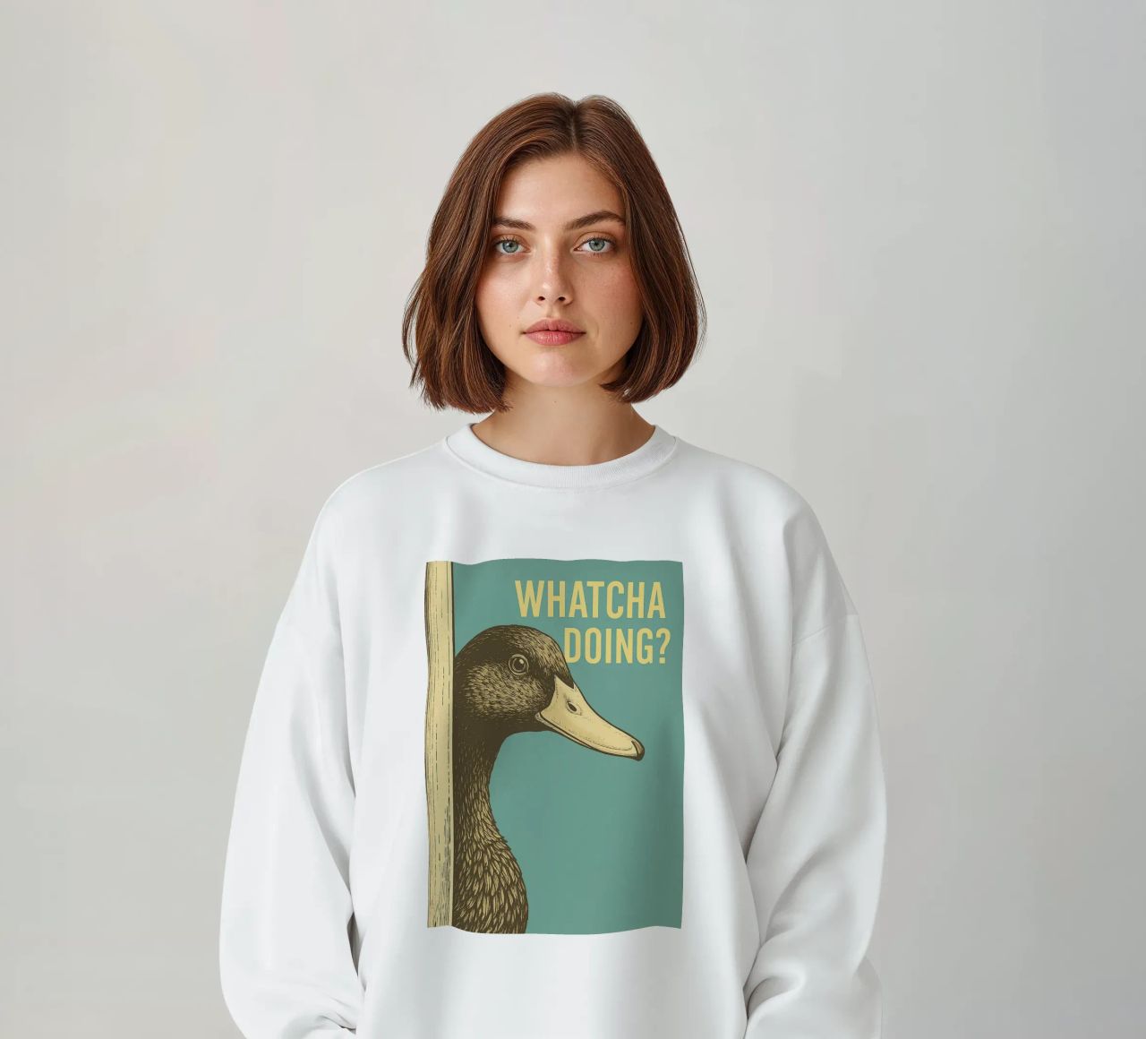 Funny Duck Whatcha Doing Funny Baño sudadera de the gindils