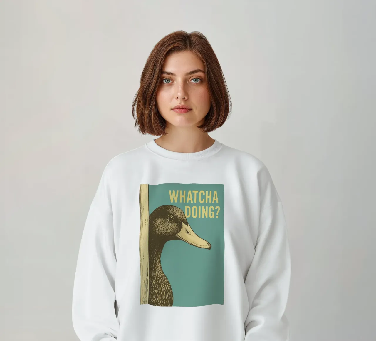 Funny Duck Whatcha Doing Funny Badezimmer Sweatshirt von the gindils
