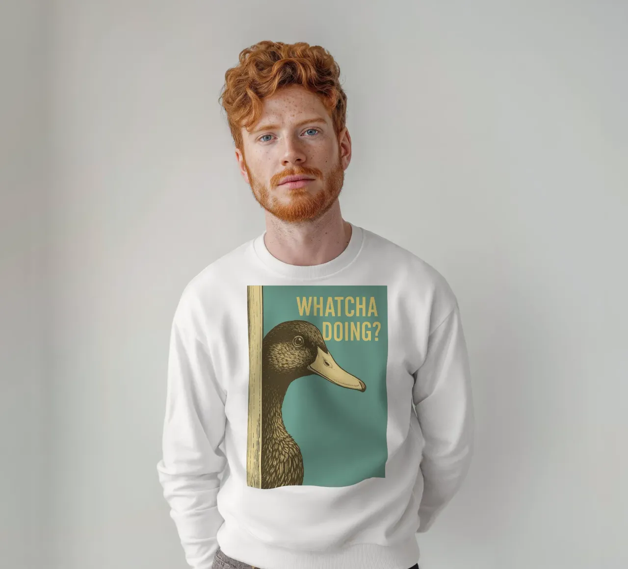 Funny Duck Whatcha Doing Funny Badezimmer Sweatshirt von the gindils