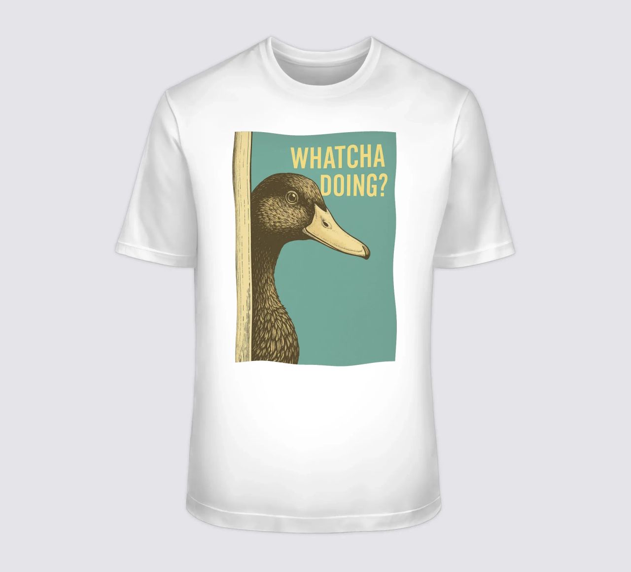 Funny Duck Whatcha Doing Funny Baño camiseta de the gindils