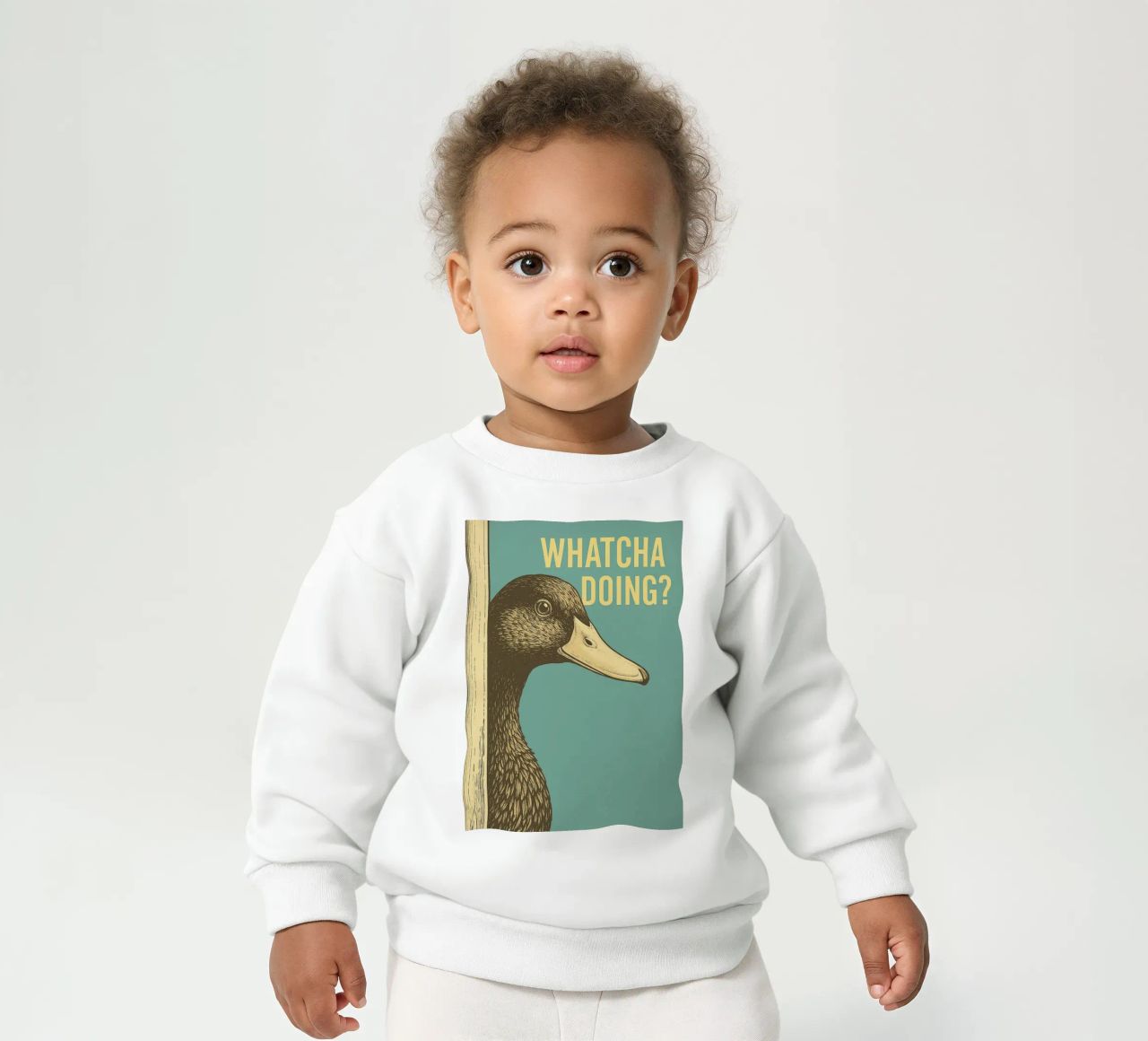 Funny Duck Whatcha Doing Funny Baño sudadera de bebé de the gindils