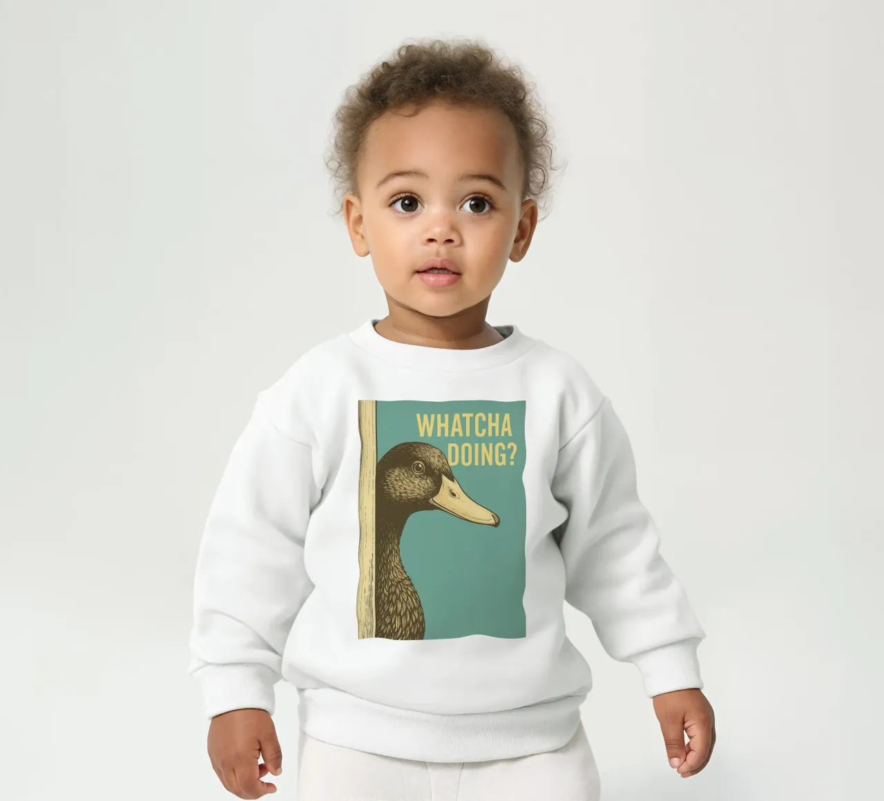 Funny Duck Whatcha Doing Funny Bathroom baby sweatshirt by the gindils