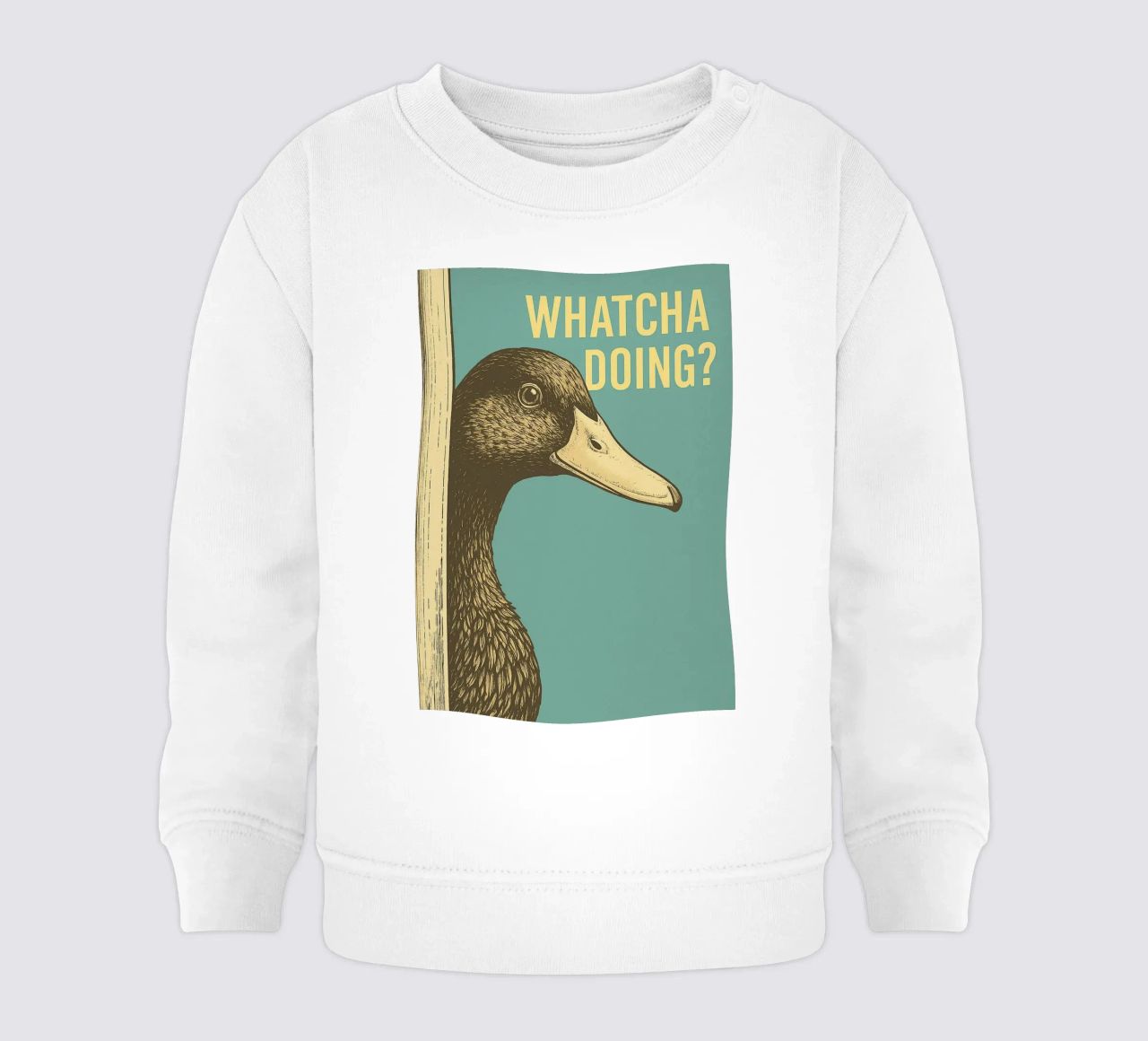 Funny Duck Whatcha Doing Funny Baño sudadera de bebé de the gindils