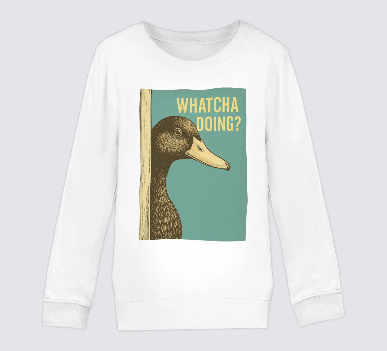 Funny Duck Whatcha Doing Funny Baño sudadera para niño de the gindils
