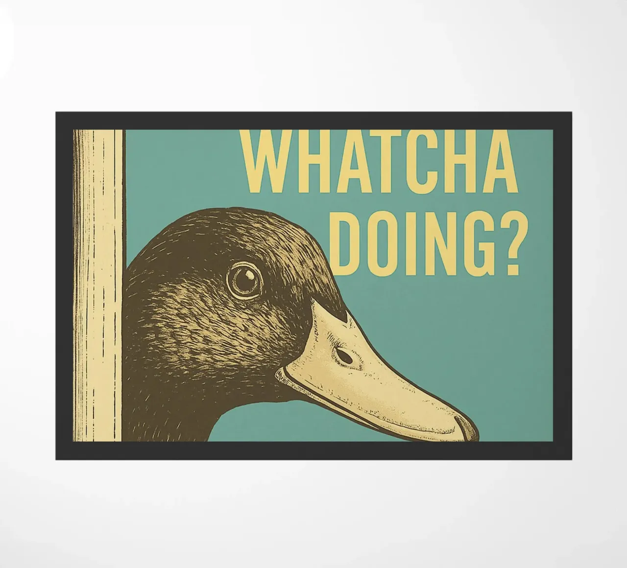 Funny Duck Whatcha Doing Funny Badezimmer Fußmatte von the gindils
