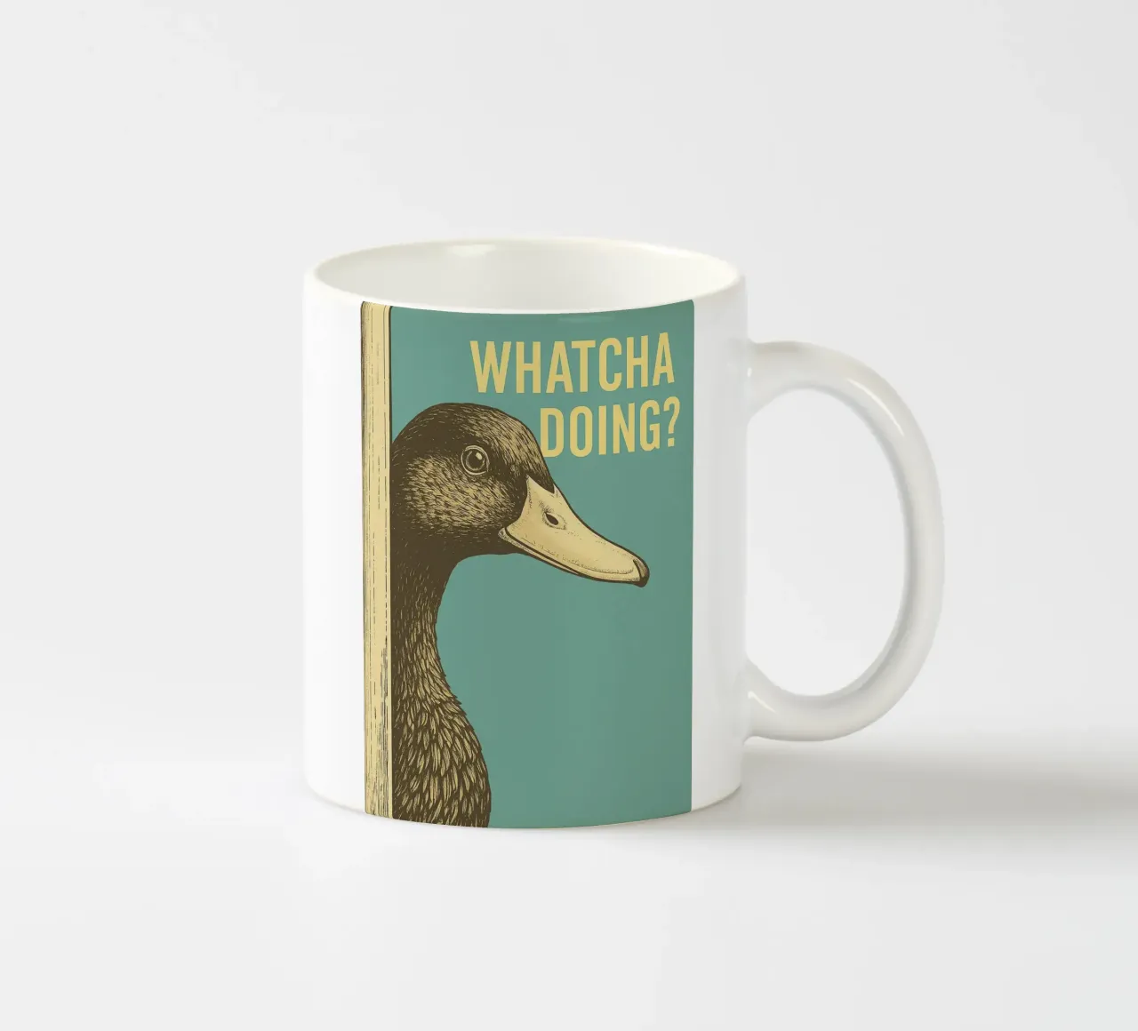 Funny Duck Whatcha Doing Funny Badezimmer Keramik Tasse von the gindils
