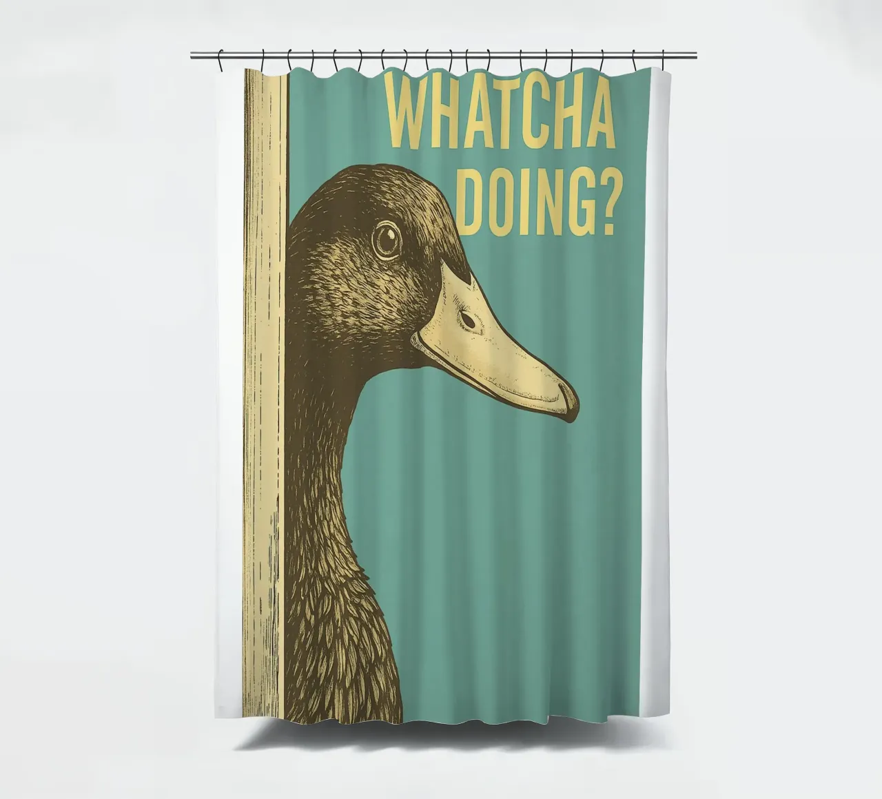 Funny Duck Whatcha Doing Funny Badezimmer Duschvorhang von the gindils