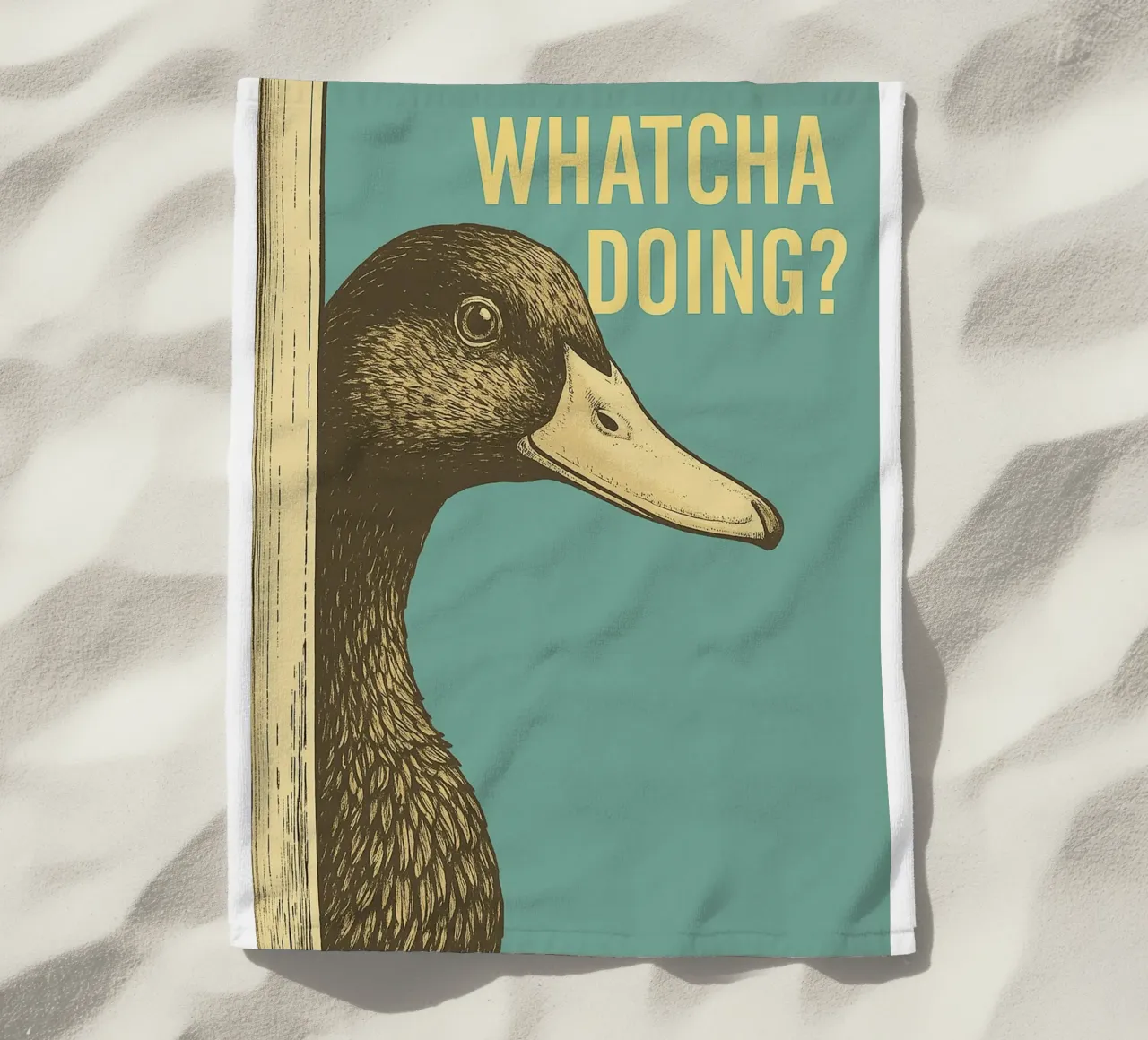 Funny Duck Whatcha Doing Funny Baño toalla de playa de the gindils