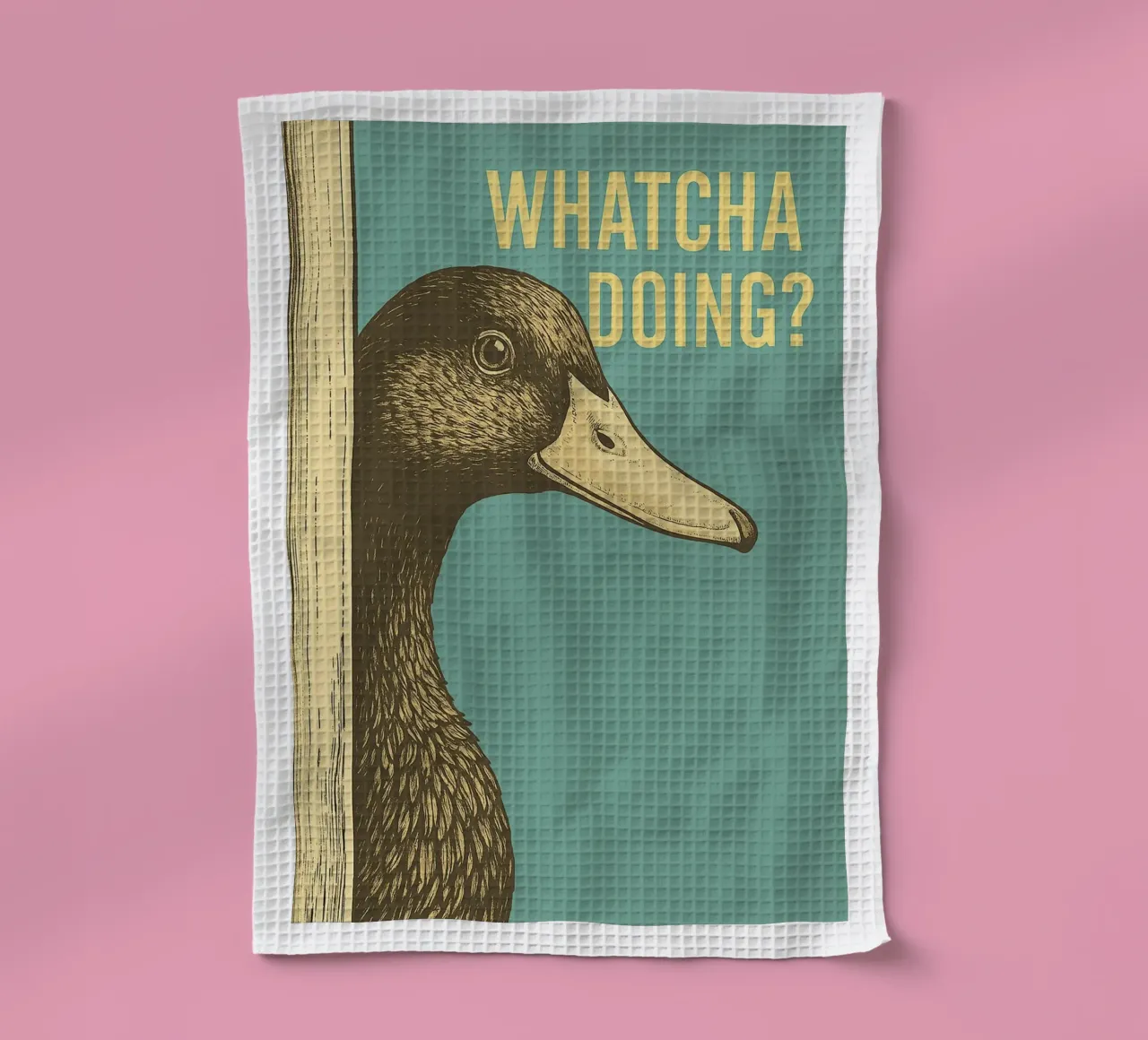 Funny Duck Whatcha Doing Funny Badezimmer Geschirrtuch von the gindils