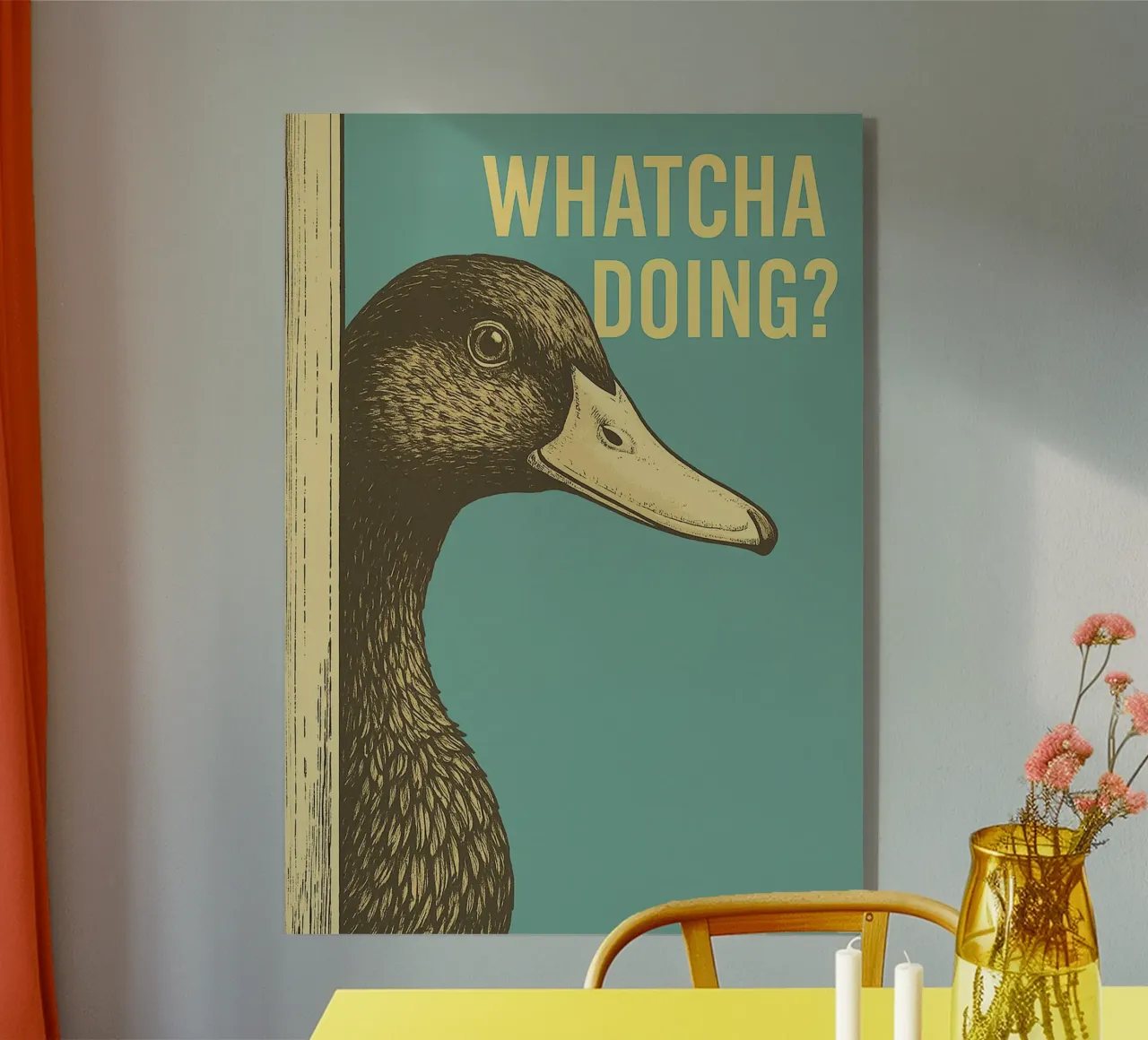 Funny Duck Whatcha Doing Funny Badezimmer Acryl-Glas von the gindils