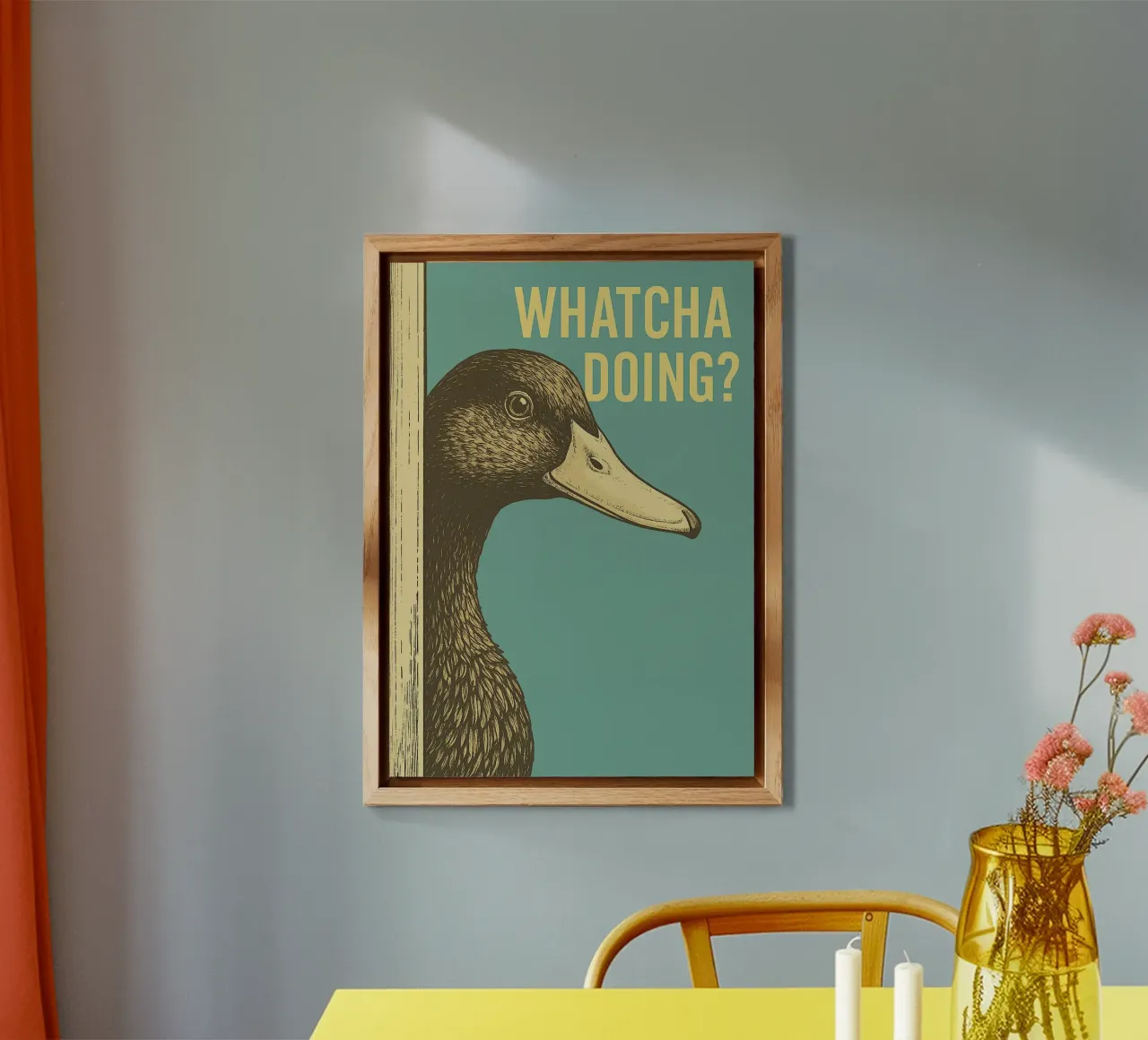 Funny Duck Whatcha Doing Funny Baño aluminio dibond de the gindils