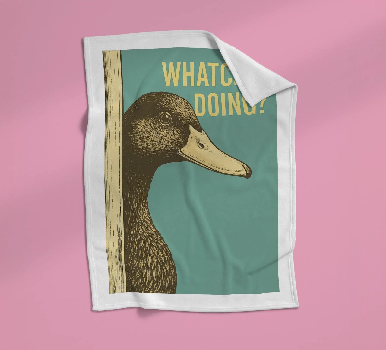 Funny Duck Whatcha Doing Funny Badezimmer Fleecedecke von the gindils