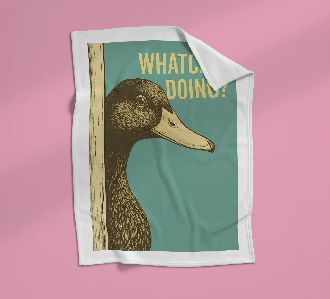 Funny Duck Whatcha Doing Funny Badezimmer Fleecedecke von the gindils
