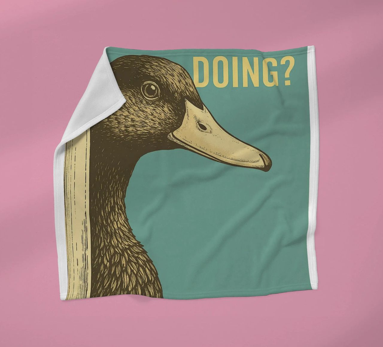Funny Duck Whatcha Doing Funny Badezimmer Fleecedecke von the gindils