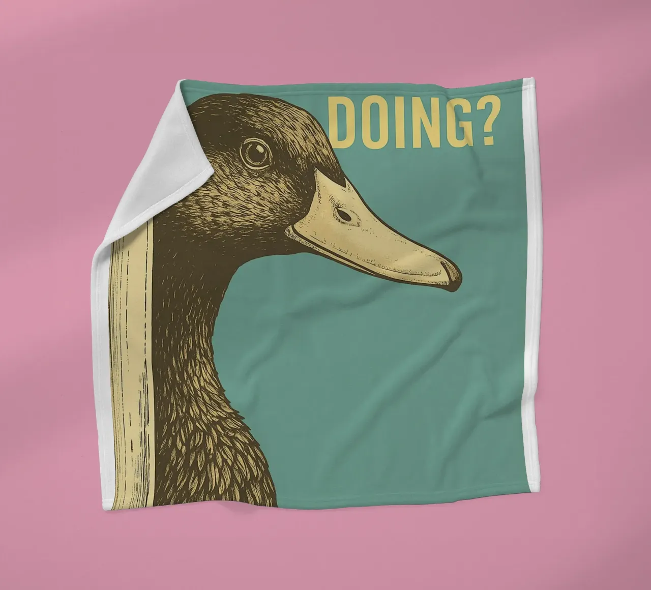 Funny Duck Whatcha Doing Funny Badezimmer Fleecedecke von the gindils