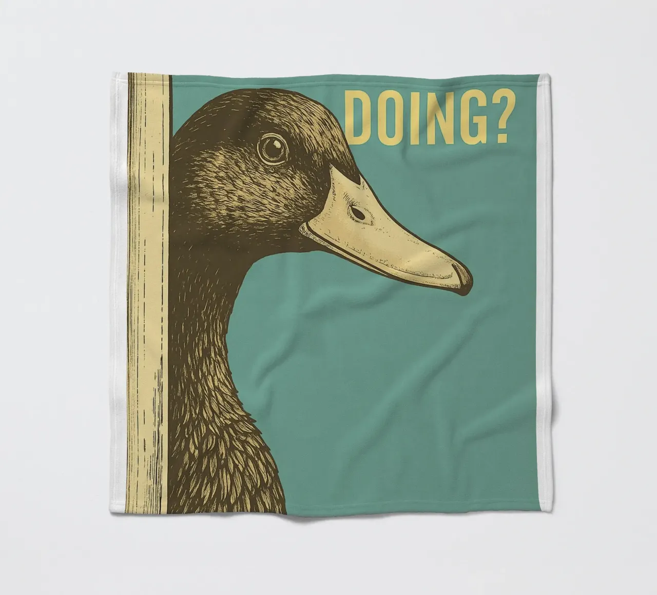 Funny Duck Whatcha Doing Funny Badezimmer Fleecedecke von the gindils