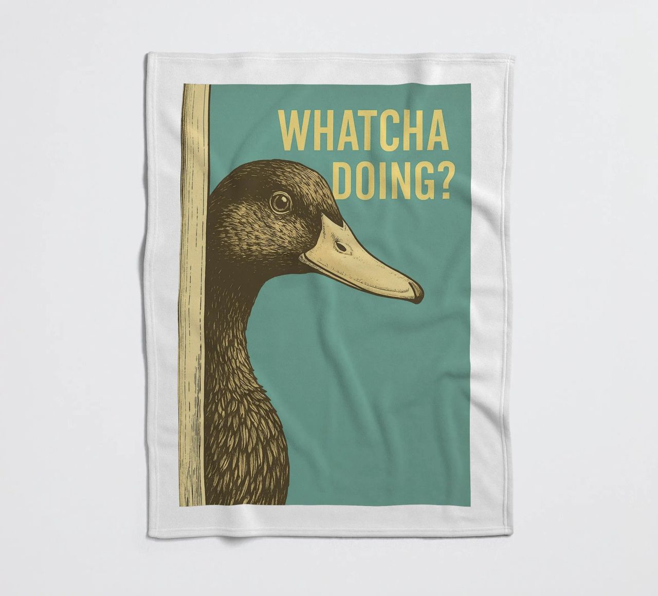 Funny Duck Whatcha Doing Funny Badezimmer Fleecedecke von the gindils