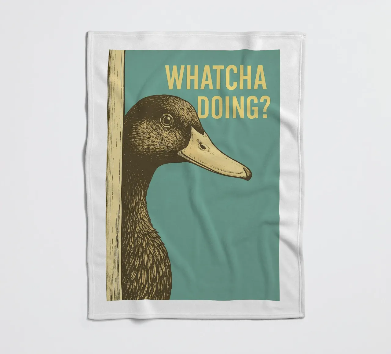 Funny Duck Whatcha Doing Funny Badezimmer Fleecedecke von the gindils