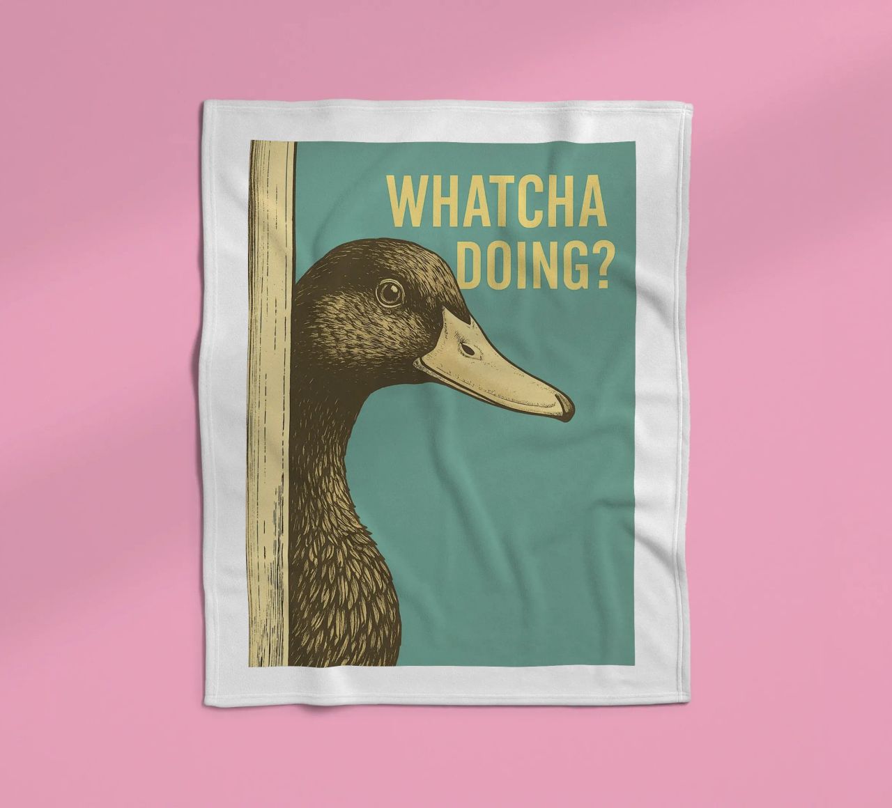 Funny Duck Whatcha Doing Funny Badezimmer Fleecedecke von the gindils
