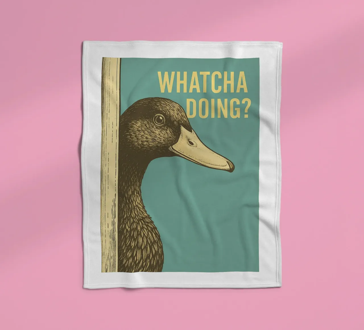 Funny Duck Whatcha Doing Funny Badezimmer Fleecedecke von the gindils
