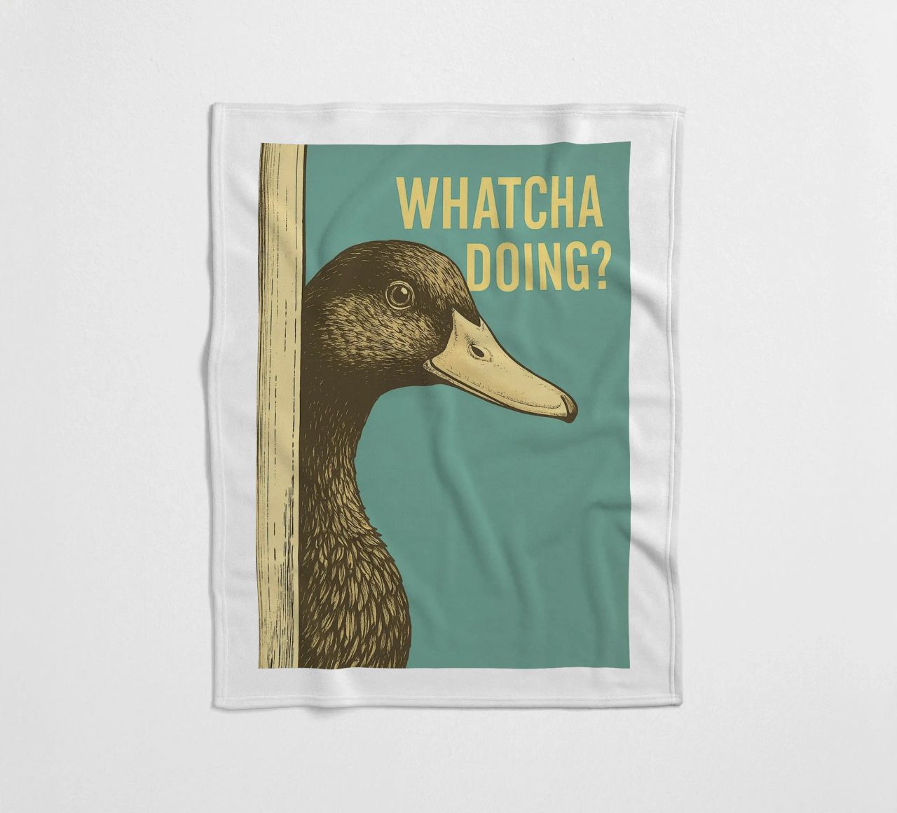 Funny Duck Whatcha Doing Funny Badezimmer Fleecedecke von the gindils