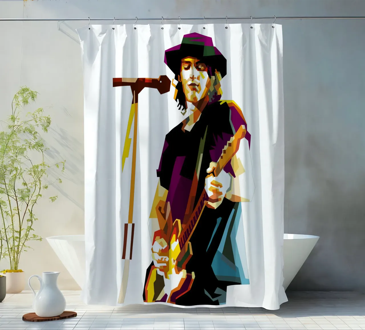 Izzy Stradlin Guitarist Musician Trending Now shower curtain by Artkreator