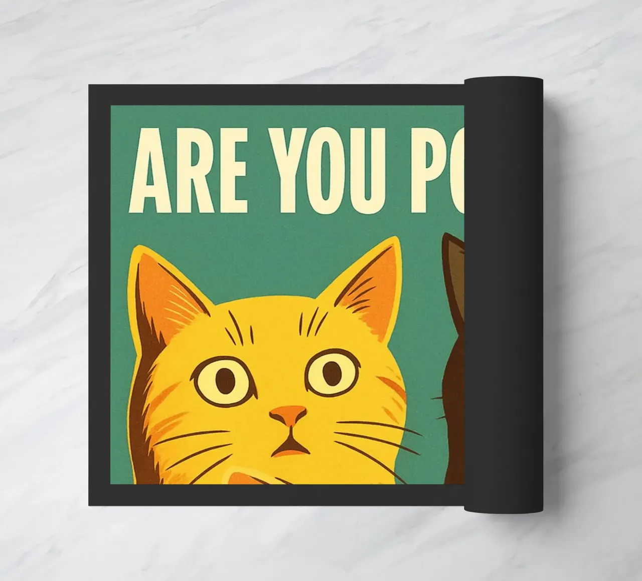 Divertente gatto da toilette Are You Pooping Art zerbino da the gindils