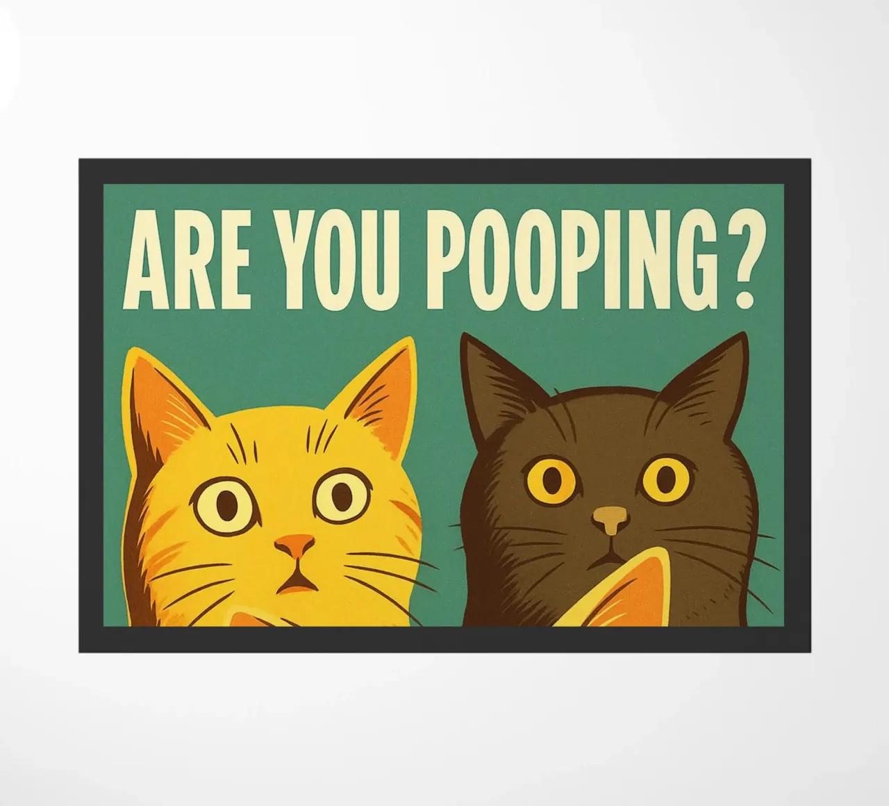 Divertente gatto da toilette Are You Pooping Art zerbino da the gindils