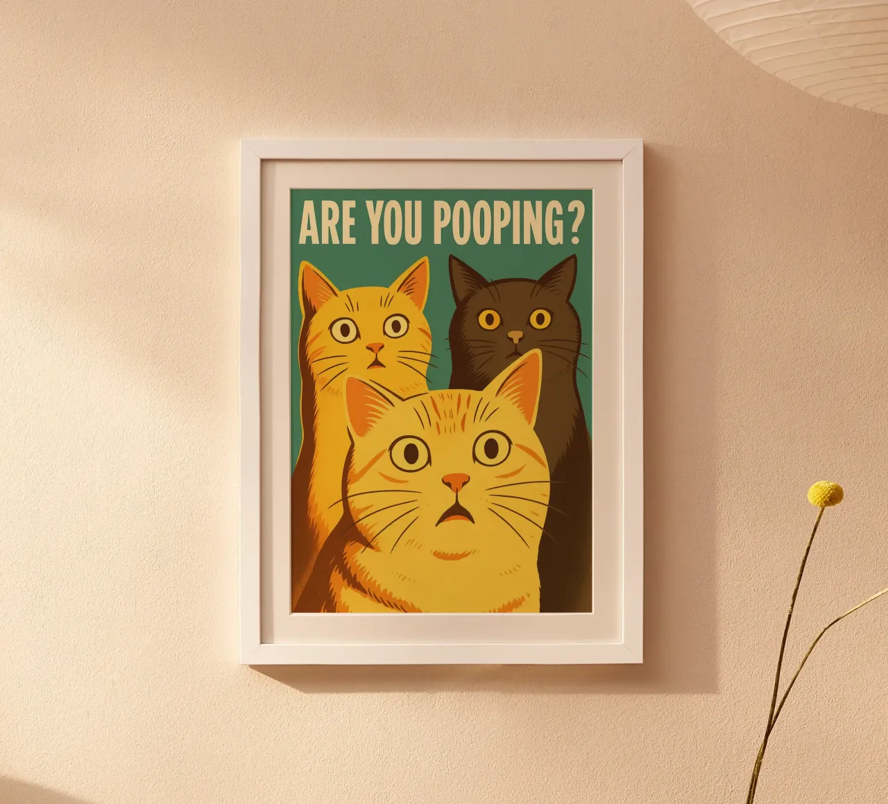 Funny Toilet Cat Are You Pooping Art hahnemühle by the gindils