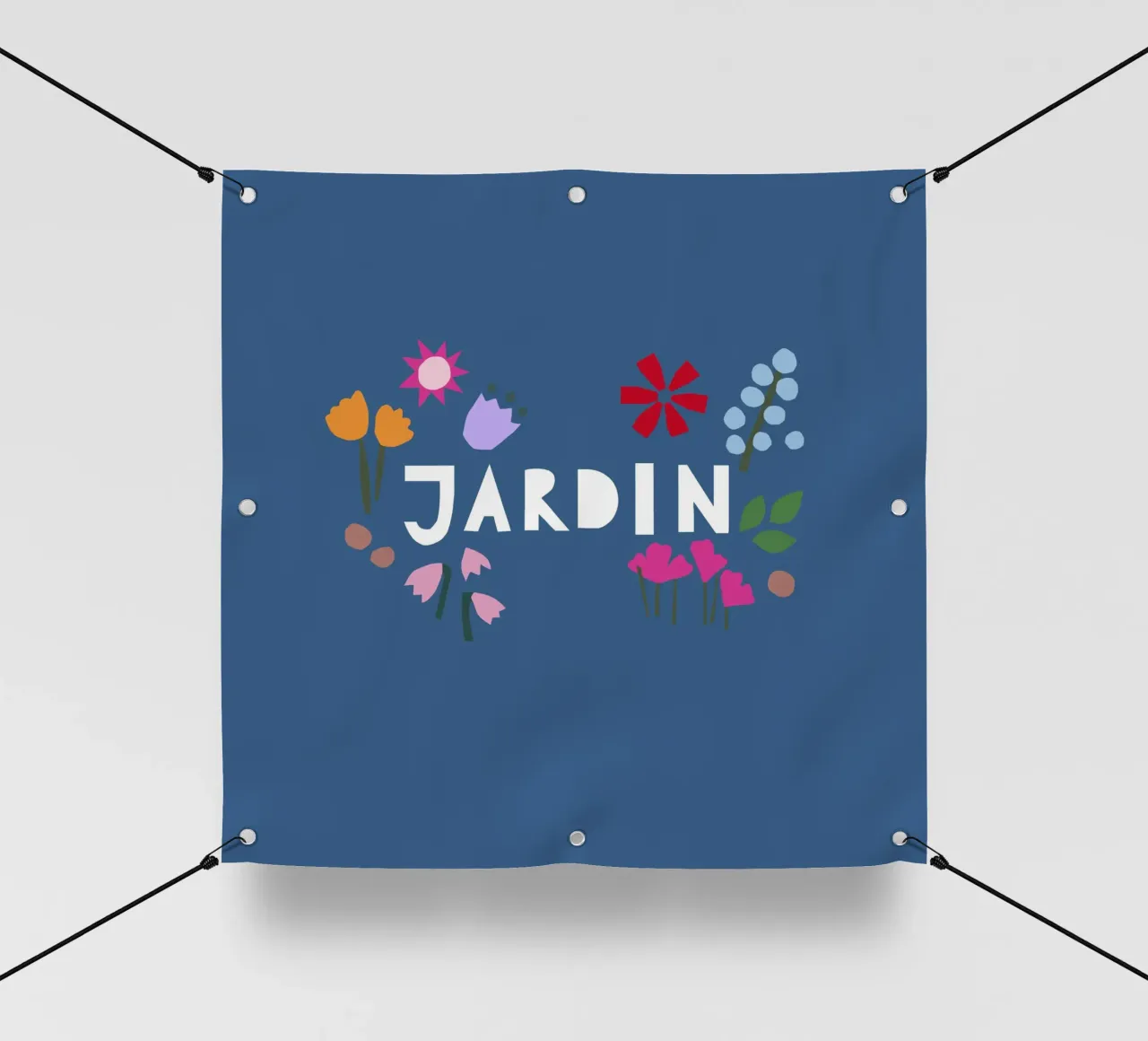 Jardin Papercut blau telo in pvc da Iris Knabenschuh Design