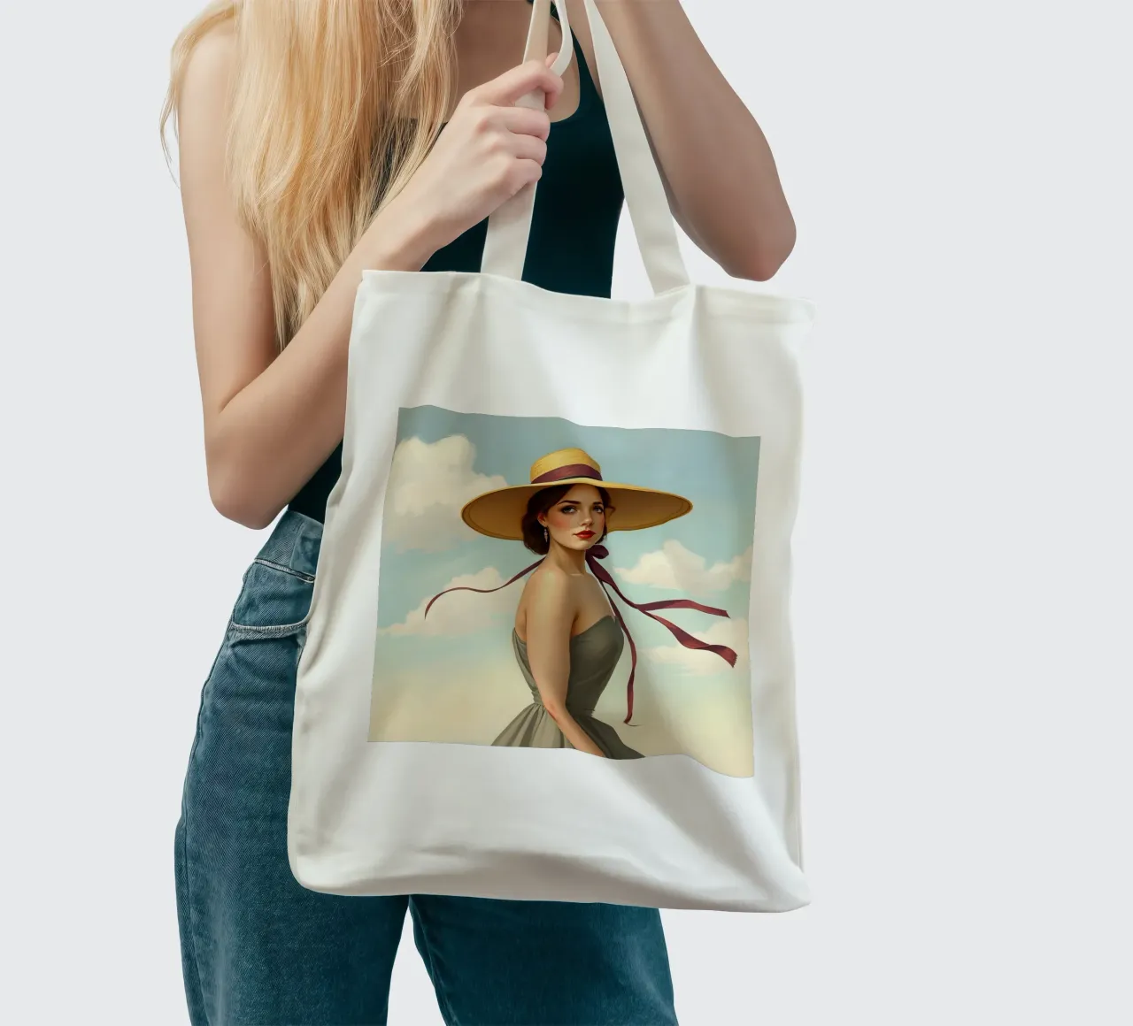 Signora con cappello borsa in juta da Anita's Dream