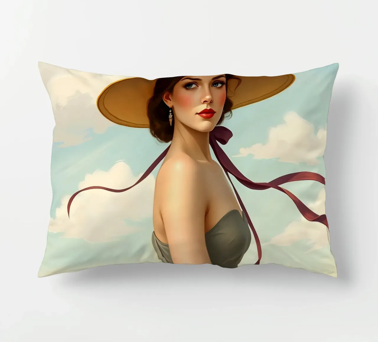 Signora con cappello cuscino da Anita's Dream