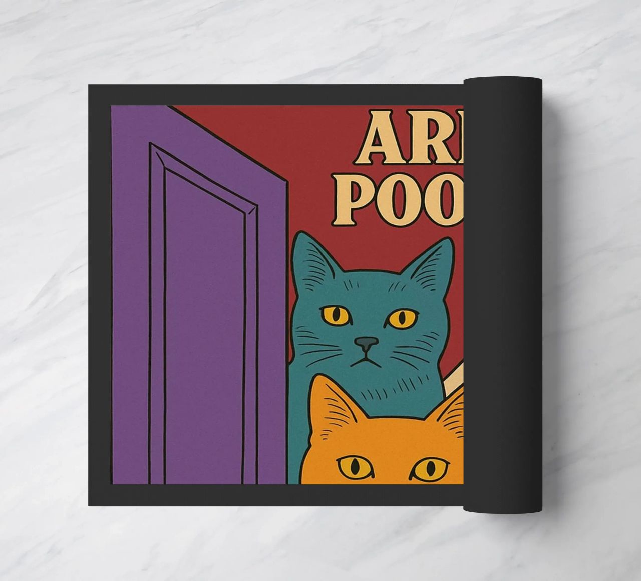 Line Drawing Pinching Nose Funny Bathroom doormat by the gindils
